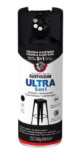 Spray Aerosol Ultra Cover 5 En 1 R.oleum Negro Satinado
