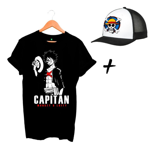 Remera Gorra One Piece Luffy Serie Anime Hombre Mujer Nene 