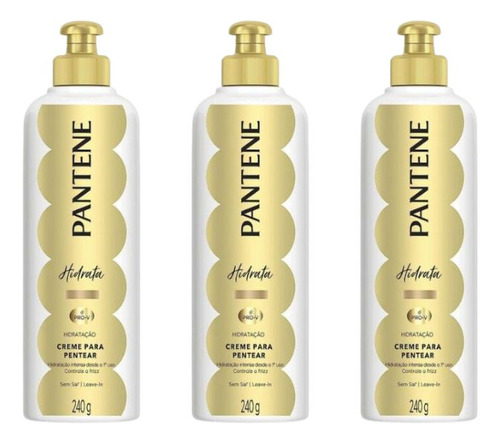 Creme Para Pentear Pantene 240g Hidrata - Kit C/ 3un