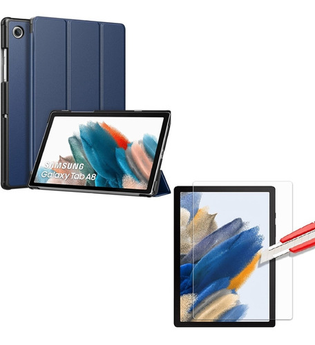 Cover Magnetica + Mica Glass 9h Samsung Tab A8 10.5 Sm-x200