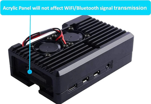 Case Raspberry Pi 4 Aluminio Y Ventilador
