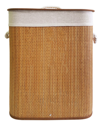 Cesto Ropa Bamboo Rectangular Plegable Baño Lavadero - 13382 Marrón Claro