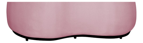 Puff Decorativo Beatriz Orgânico Crm Veludo Azul Marinho Cor Suede Rosa