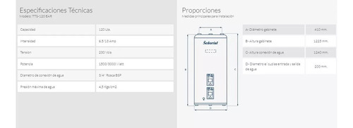 Termotanque eléctrico Señorial Family TTS-120 EAR gris plata 120L 220V