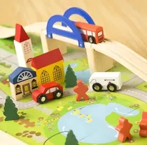 Comprar Juguete Didáctico Ciudad Con Pista De Autos Y Puente Madera Color Variados Personaje pista de auto