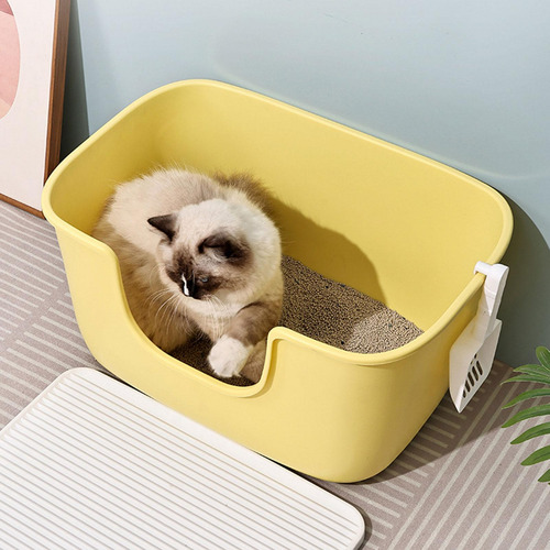 Bandeja De Arena Para Mascotas Con Pala, Orinal Amarillo