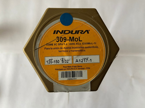 Electrodo Inoxidable 309-mol Amp 120-150 5/32 Pulgadas 5kg