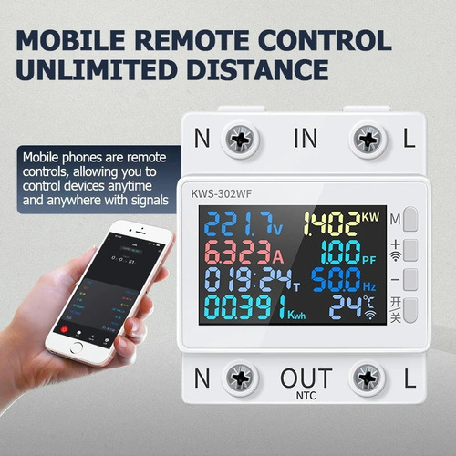 Z Medidor De Potencia Y Corriente Wifi Appcontrol 8 En 1