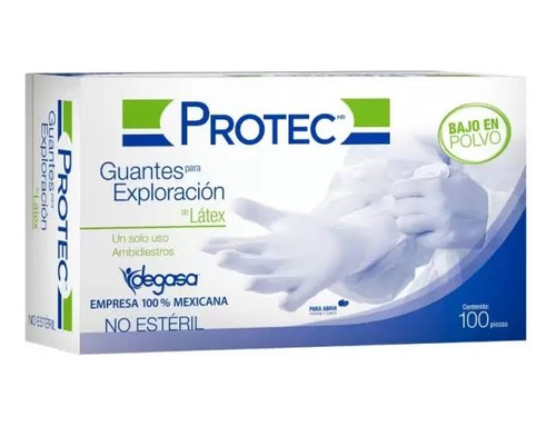5 Cajas Guante Latex No Esteril Protec 100pzs Por Caja