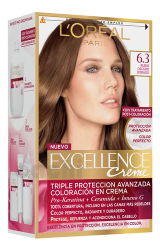 Tinta Loreal Excellence Creme Rubio Oscuro Dorado 6.3