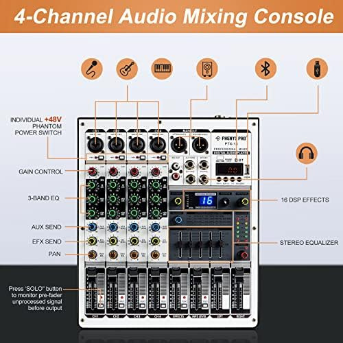 Mezclador De Dj Profesional, Interfaz De Audio Phenyx Pro So