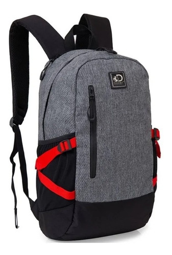 Mochila Discovery Porta Notebook Urbana Acolchada Reforzada Color Gris