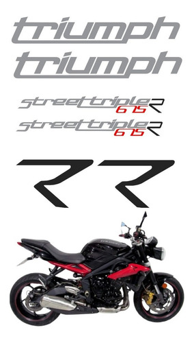Adesivo Emblema Triumph Street Triple 675 R Preta 2013/2015 Cor padrão