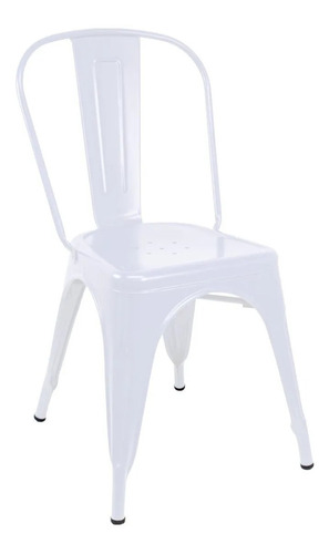 Silla de comedor Baires4 Tolix, estructura color blanco, 4 unidades