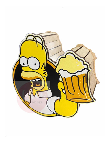 Caja Día Del Padre Mdf 3 Mm Homero Simpson