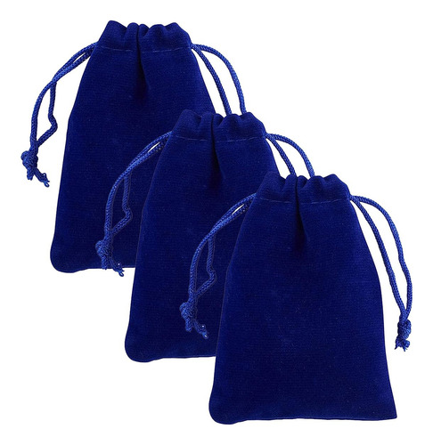 Bolsas Chicas De Bisuteria, Mxmvv-003, 3pzas, Azul, 7.2x9cm,