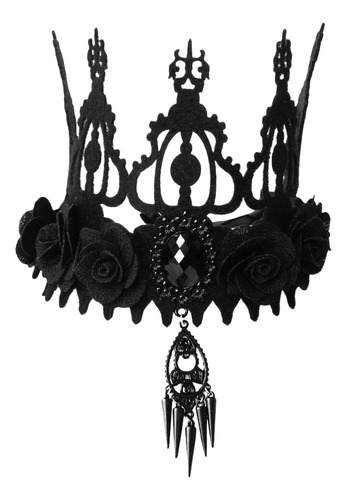 Tiara De Boda Gótica Con Corona De Halloween Y Maquillaje