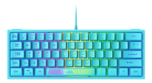 . Teclado Con Cable K61 Rgb 60 Por Ciento Y 62 Teclas For