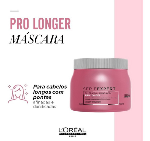 Imagem 3 de 9 de Máscara L'oréal Professionnel Serie Expert Pro Longer-500 Ml