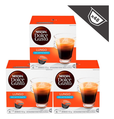 Café Dolce Gusto Lungo Descaffeinato X3 Cajas