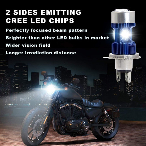 Imagen 2 de 7 de Dzg H4 De La Motocicleta Led Faro Del Bulbo 9003 Hb2 Hs1 P43