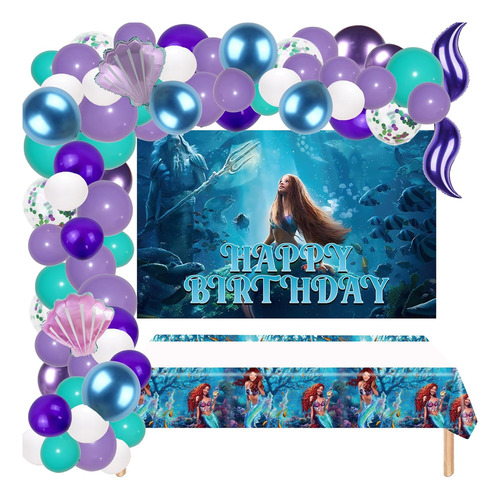 Kit De 111 Globos De Suministros Para Fiesta De Sirena, Mant