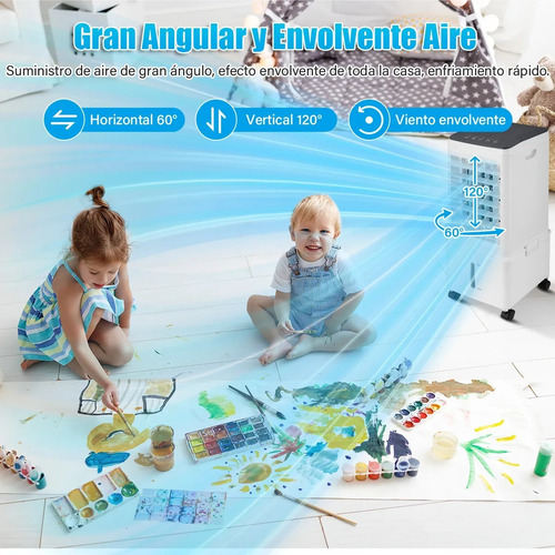 Ventilador De Piso Función De Aire Acondicionado Portátil 30 Cm 50 Blanco