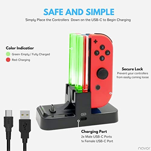 Navor Pack: Dock Stand Y Cargador Joy-con Para Switch