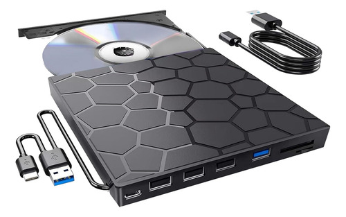 Reproductor Externo De Cd/dvd, Cd/dvd-rom 7 En 1 Usb 3.0 +/-