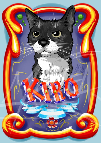 Caricatura Y Retrato De Mascotas Perro Gato Digital Color