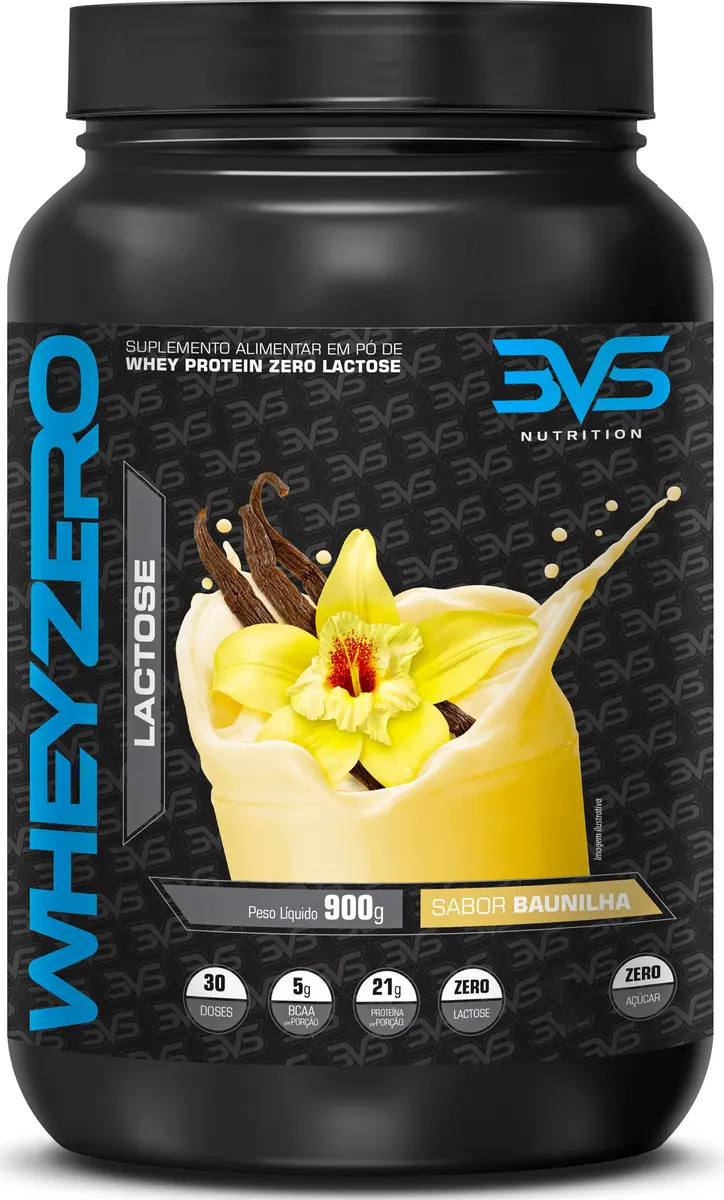Whey Zero Lactose 900g Sabor Baunilha