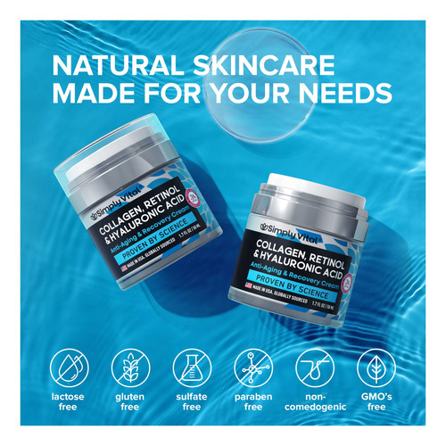 Crema Hidratante Facial De Colgeno Con Retinol Y Cido Hialur