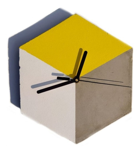 Reloj Concreto Hexagonal Diseño Tridimensional Cubo