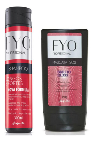 Shampoo Fyo Longos E Fortes+máscara Sos Brilho Gloss Jequiti