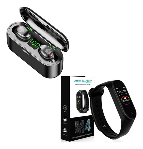 Combo Reloj Smartband M4 + Auricular Inalambrico F9 Touch