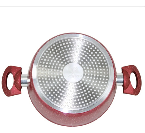 Jogo De Panelas Antiaderentes De Aço Tampas De Inox 21 Peças Cor Vermelho