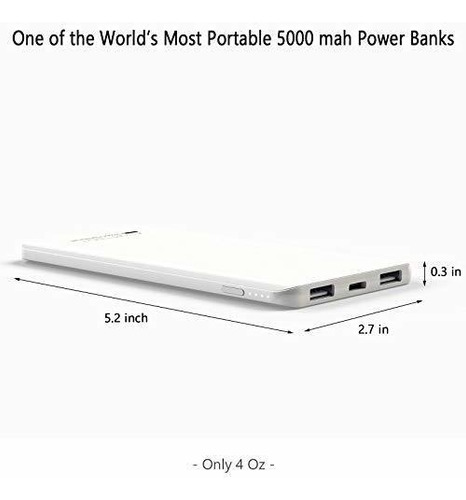 Salidas Usb Triples Super Slim Bank Thin, 5000mah Mi...