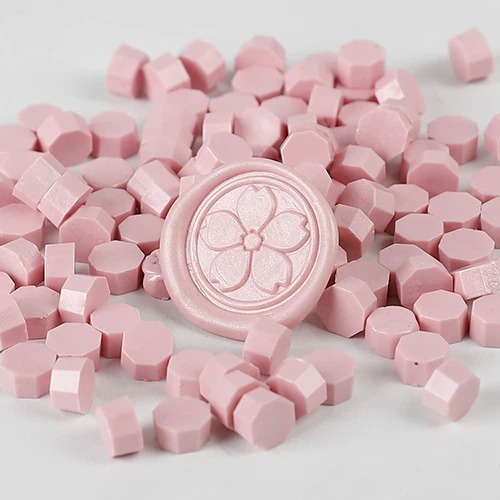 Bolsa De 100 Pastillas De Cera Lacre Para Sellos Rosa Pastel