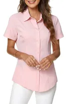 Comprar Blusa Vestir Mujer Moda Manga Corta Elegante Dama Camisas
