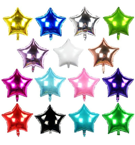 50 Globos Estrella 5 Pulgadas=14cm   Varios Colores