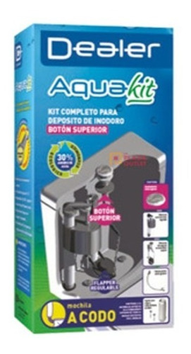 Kit Completo Aquakit Depósito Inodoro A Codo Botón Superior