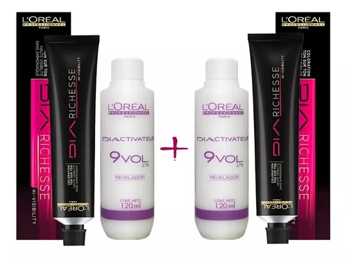 Loreal Kit Dia Richesse c/2 Tonalizantes 5 Castanho Claro 50g + 2 Rev. 9v -  Loreal Professionnel - Tonalizante de Cabelo - Magazine Luiza