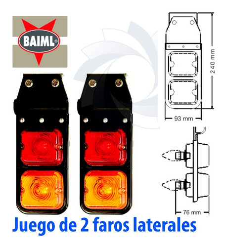 Faro Baiml 615/634-2  Doble Camion Acoplado Laterales