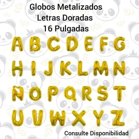 Globos Metalizados 16 Pulgadas Letras A A La Z 1/2 Docena 