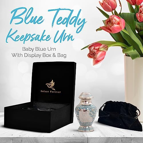 Urna Azul Recuerdo Para Bebe Mini Urna Infantil Para Bebe Ni