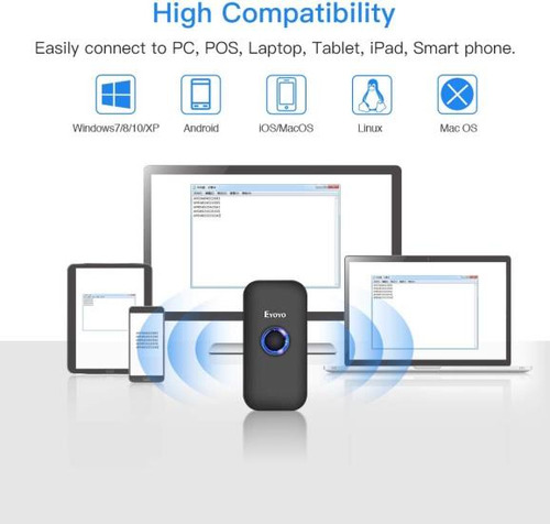 Eyoyo Mini Bluetooth 2d Barcode Scanner, 3 Em 1 Usb Bar Cod