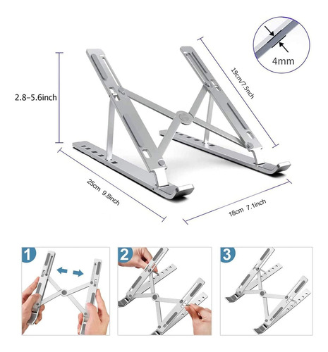 Soporte De Aluminio Para Computadora Portátil O Tableta