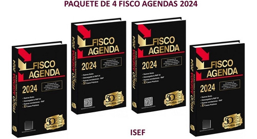 Fisco Agenda 2024 Isef Paquete 4 Pzs  