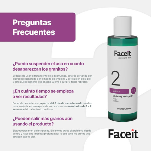 Imagen 4 de 9 de Ácido Glicólico Unificante Aclarante Tónico 180 Ml Faceit