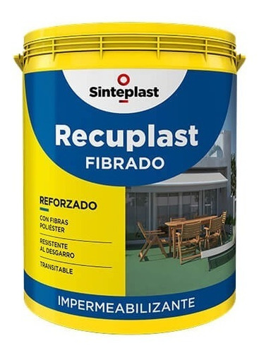 Imagen 1 de 10 de Recuplast Fibrado Techo/terraza Membrana Liquida X 20 Lts